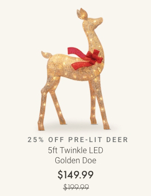 5ft Twinkle LED Golden Doe