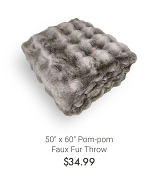 50" x 60" Pom-pom Faux Fur Throw