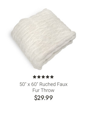 50" x 60" Ruched Faux Fur Throw
