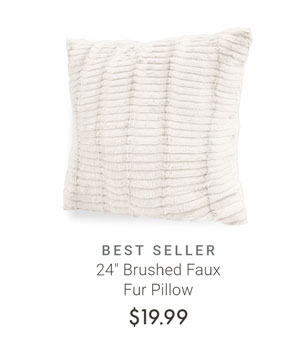 24" Brushed Faux Fur Pillow