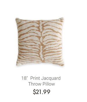 18" Print Jacquard Throw Pillow 