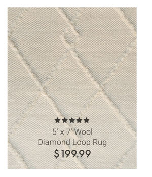 5' x 7' Wool Diamond Loop Rug