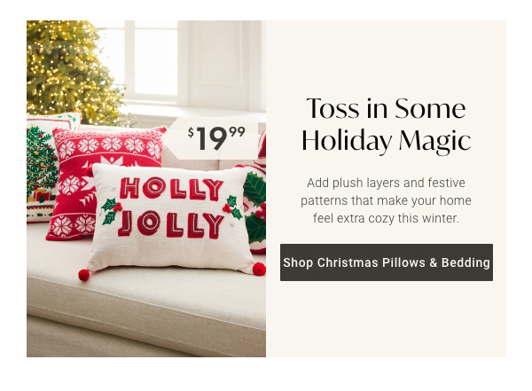 Toss in Some Holiday Magic | Shop Christmas Pillows & Bedding >