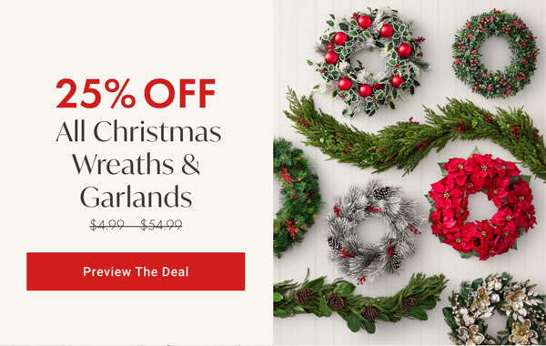 All Christmas Wreaths & Garlands