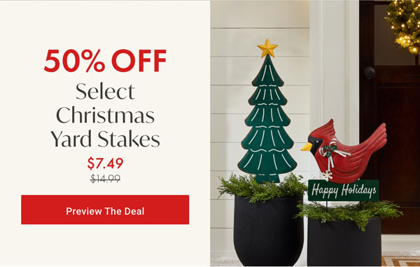 50% OFF Select Christmas Yard Stakes - Preview The Deal