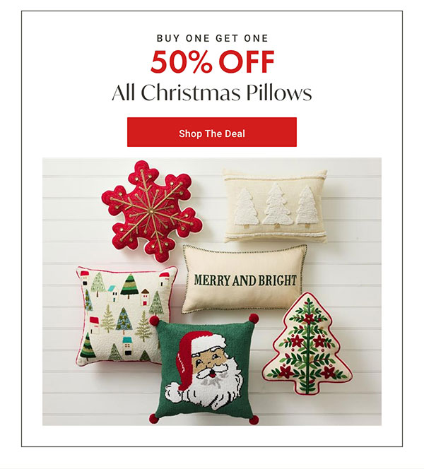 BOGO 50% OFF All Christmas Pillows - Shop The Deal