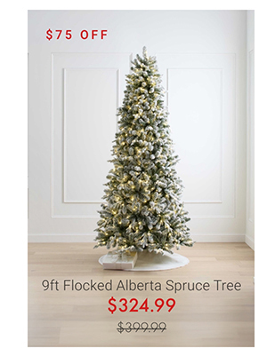 9ft Flocked Alberta Spruce Tree