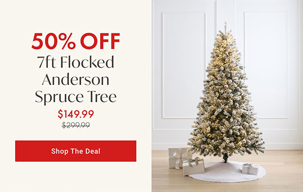 50% OFF 7ft Flocked Anderson Spruce Tree - Shop The Deal