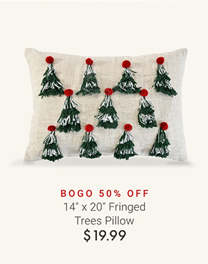 14" x 20" Fringed Trees Pillow