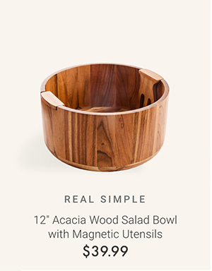 12" Acacia Wood Salad Bowl