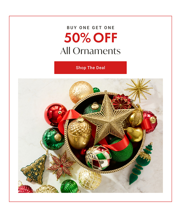 Buy One, Get One 50% Off Ornaments | Shop the Deal >