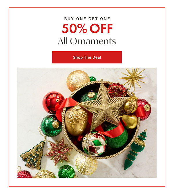 Buy One, Get One 50% Off Ornaments | Shop the Deal >