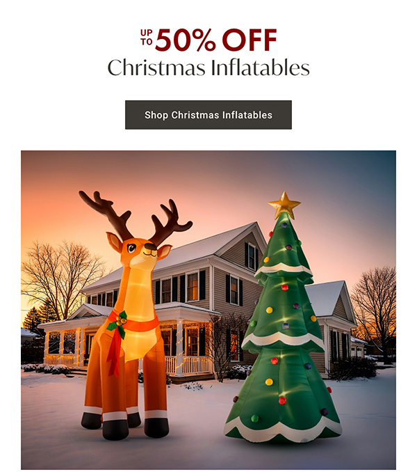 Up to 50% Off Christmas Inflatables | Shop Christmas Inflatables >