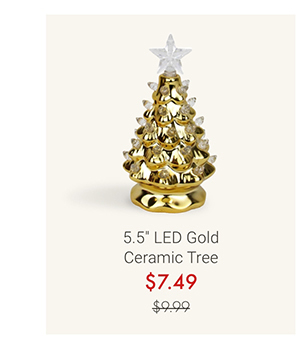 5.5" LED Gold Ceramic Tree