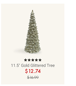 11.5" Gold Glittered Tree