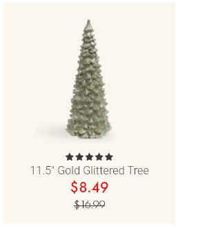 11.5" Gold Glittered Tree