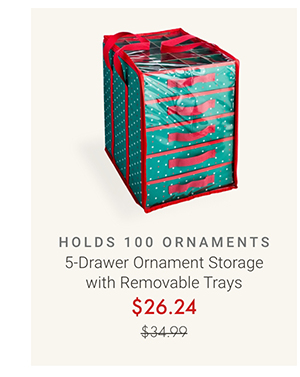 5-Drawer Ornament Storage with Removable Trays