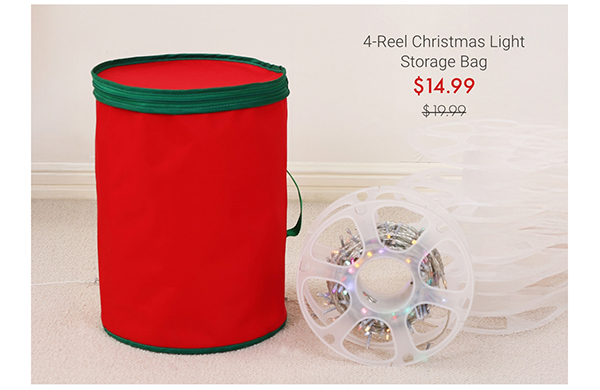 4-Reel Christmas Lights Storage Bag