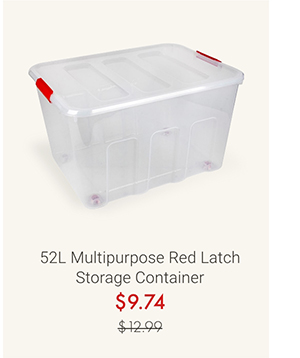 52L Multipurpose Red Latch Storage Container