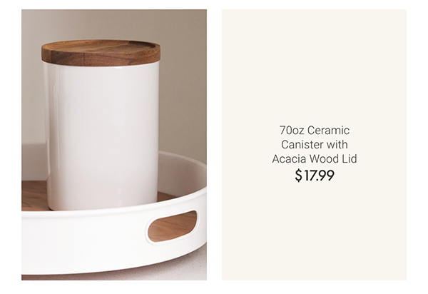 70oz Ceramic Canister with Acacia Wood Lid