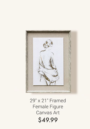 29" x 21" Framed Female Figure Canvas Art