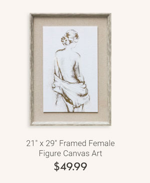 29" x 21" Framed Female Figure Canvas Art