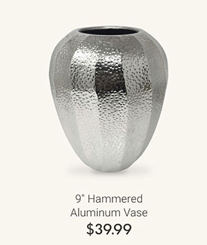 9" Hammered Aluminum Vase