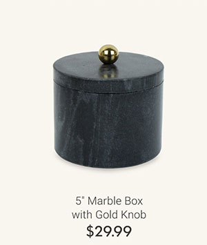5" Marble Box with Gold Knob