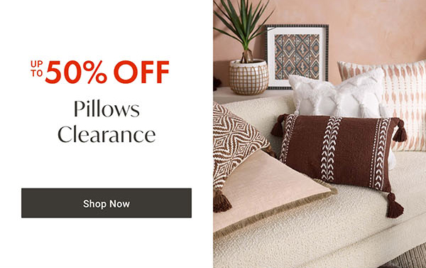 Up to 50% Off Pillows Clearance | Shop Now >