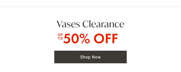 Vases Clearance up to 50% off | Shop Now >
