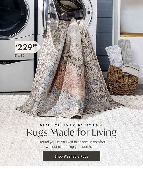 Style Meets Everyday Ease: Rugs Made for Living - Shop Washable Rugs