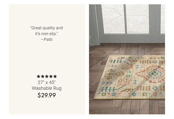 27" x 45" Washable Rug