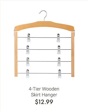 4-Tier Wooden Skirt Hanger