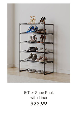 5-Tier Shoe Rack with Liner