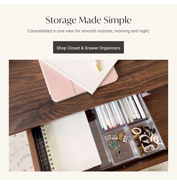 Storage Made Simple: Shop Closet & Drawer Organizers