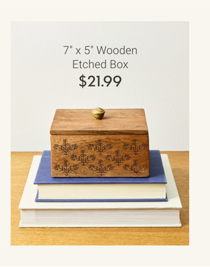 7" x 5" Wooden Etched Box