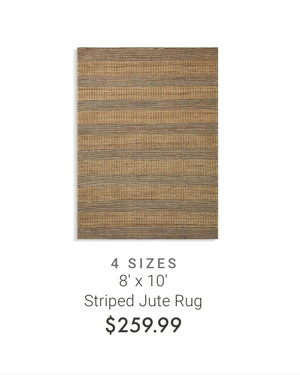 8' x 10' Striped Jute Rug