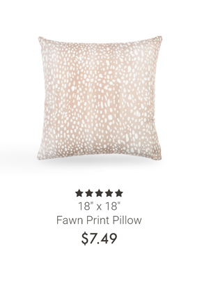18" x 18" Fawn Print Pillow