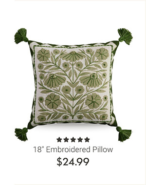 18" Embroidered Pillow