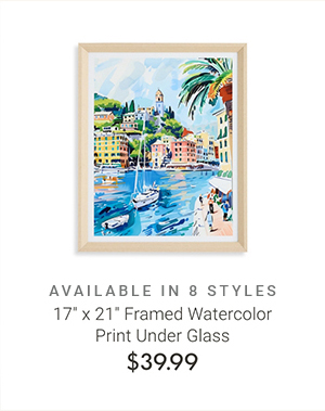 17" x 21" Framed Watercolor Print Under Glass