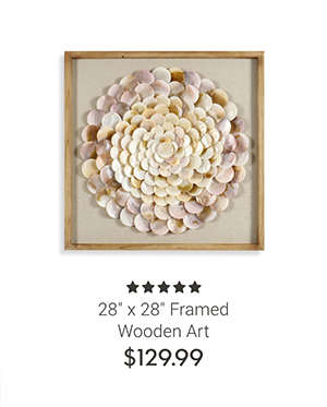 28" x 28" Framed Wooden Art