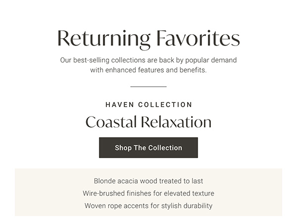 Haven Collection: Coastal Relaxation - Shop The Collection