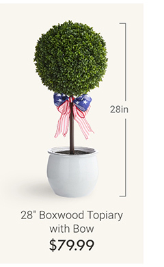 Boxwood Topiary with Bow
