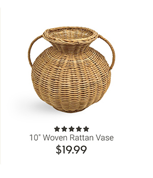 10" Woven Rattan Vase