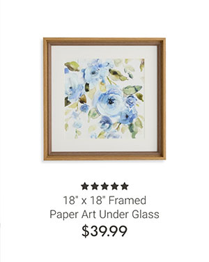18" x 18" Framed Paper Art Under Glass