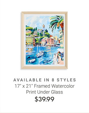 17" x 21" Framed Watercolor Print Under Glass