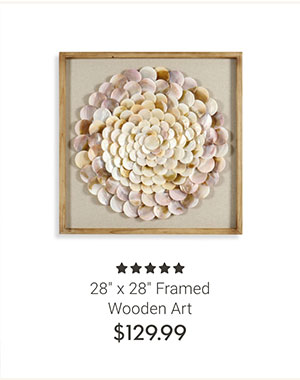 28" x 28" Framed Wooden Art