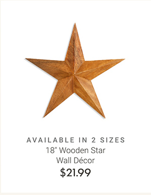 18" Wooden Star Wall Decor
