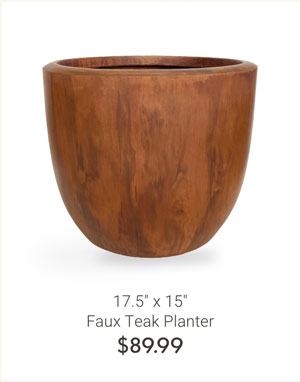 17.5" x 15" Faux Teak Planter