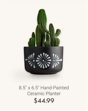 8.5" x 6.5" Hand-Painted Ceramic Planter